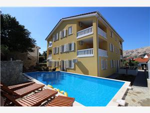 Appartementen Gorica I Baska - eiland Krk, Kwadratuur 55,00 m2, Accommodatie met zwembad, Lucht afstand tot de zee 200 m